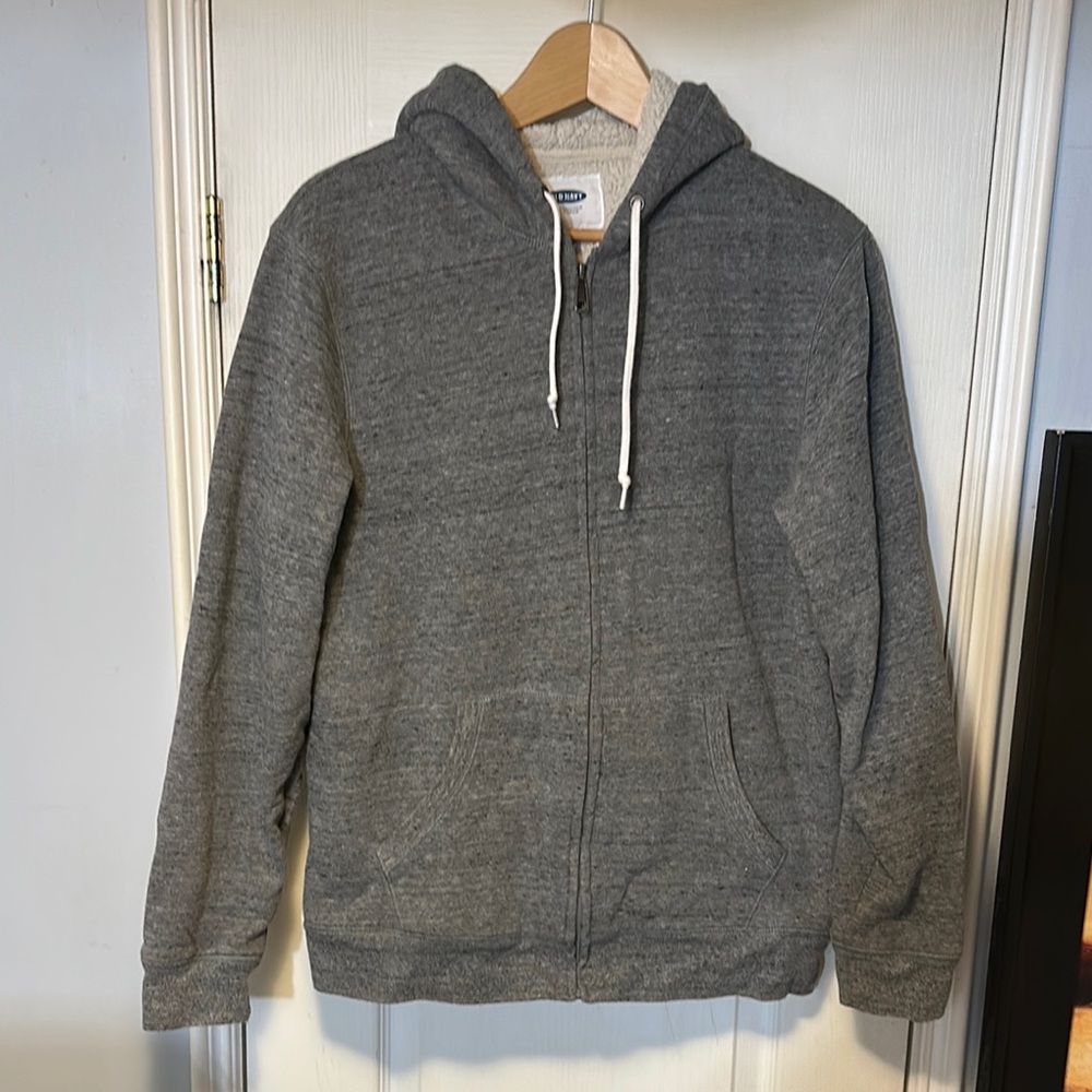 Old Navy Gray Zip-Up Fleece Lined Sweater